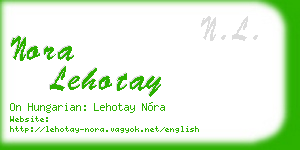 nora lehotay business card