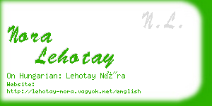 nora lehotay business card